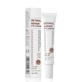 Retinol Eye Cream, Retinol Serum Eye Cream for Dark Circles and Puffy Eyes, Under Eye Cream with Retinol & AHA 30% & BHA 2% & Hyaluronic Acid for Fine Lines & Wrinkles Saggy Skin Puffy Eyes