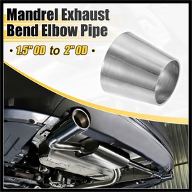Hihaha Car Mandrel Exhaust Bend Elbow Pipe 304 Stainless Steel Concentric Reducer 1.5" OD to 2" OD 1pcs Durable Material