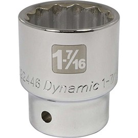 Dynamic Tools 3/4" Drive 12 Point Sae, 1-7/16" Standard Length, Chrome Finish Socket