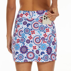 M MOTEEPI - Falda de golf de 16 pulgadas para mujer, falda de tenis con 4 bolsillos, faldas atléticas de cintura alta, Girasol, Large