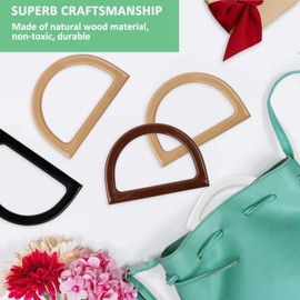 Catime Pack of 8 Replacement Handbag Handles, Bag Handles, Resin Replacement Bag Handles, Bag Handles, D Shape, Handbag Carry Handle for Handbags, Shopping Bag, Handmade Beach Bag