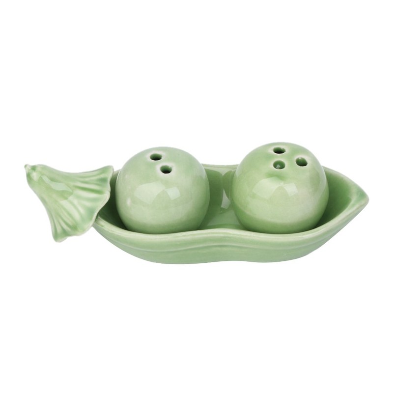 GUMEI Seasoning Can Two Peas in Pod Ceramic Salt Pepper