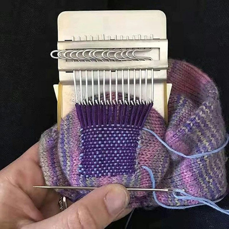 Small Weaving Loom, Speedweve Darning Type Weave Tool, Wooden Weaving