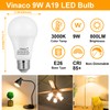A19 LED Bulb 9W (Equal 60W), Vinaco 6PCS A19 LED
