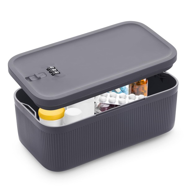 chefeggukk Lockable Storage Box, Small Lock Box with Combination Code