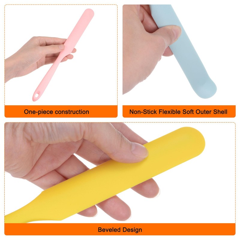 HARFINGTON 1Pcs Silicone Spatula Scraper 9.45" Reusable Non-Stick Flexible Spatulas