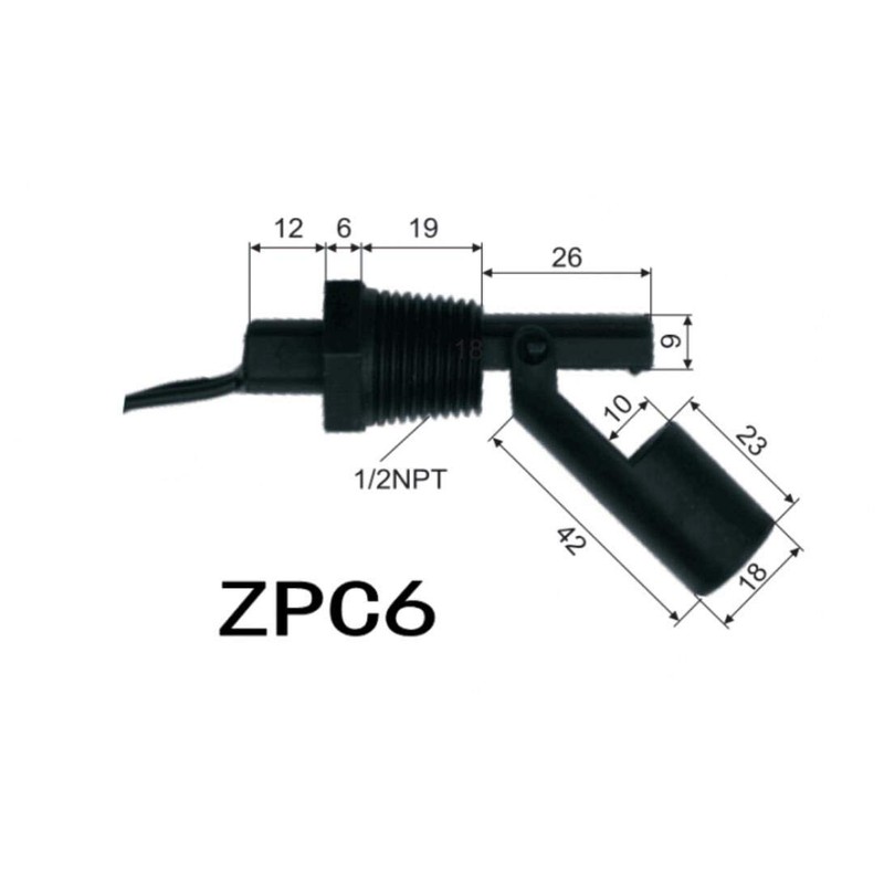 HALJIA 2 x Black Polypropylene Side Water Level Sensor Float