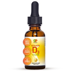 GreenPeach Liquid Vegan Organic Vitamin D 400 to 1600 IU - D3 Drops for Toddler, Kids, Baby & Infants, Vitamin D Baby Drops, Natural, 60 Servings