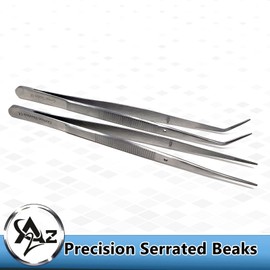 A2Z Scilab German Steel Watchmaker Repair Jewelry Tweezers Pick-UP Tools Set Straight+Bent