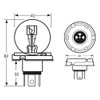 1x Ring P45T 12v 45/40w R2 Asymmetric Headlamp Headlight Bulb