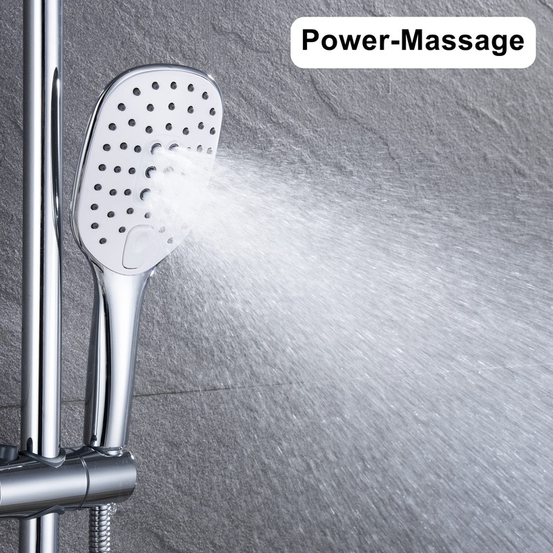 JOHO Square Hand Shower Head Shower Head with Push Button