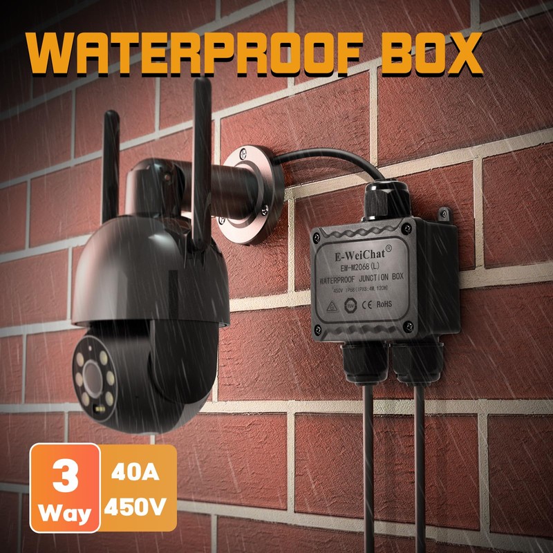 AOZBZ IP68 3-Way Waterproof Junction Box, Junction Box, Waterproof Electrical