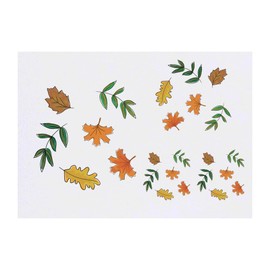 4 x 'Autumn Leaves' Temporary Tattoos - Water Resistant, Skin-Safe, Non-Toxic Transfers, Mixed Sizes (TO00078118)