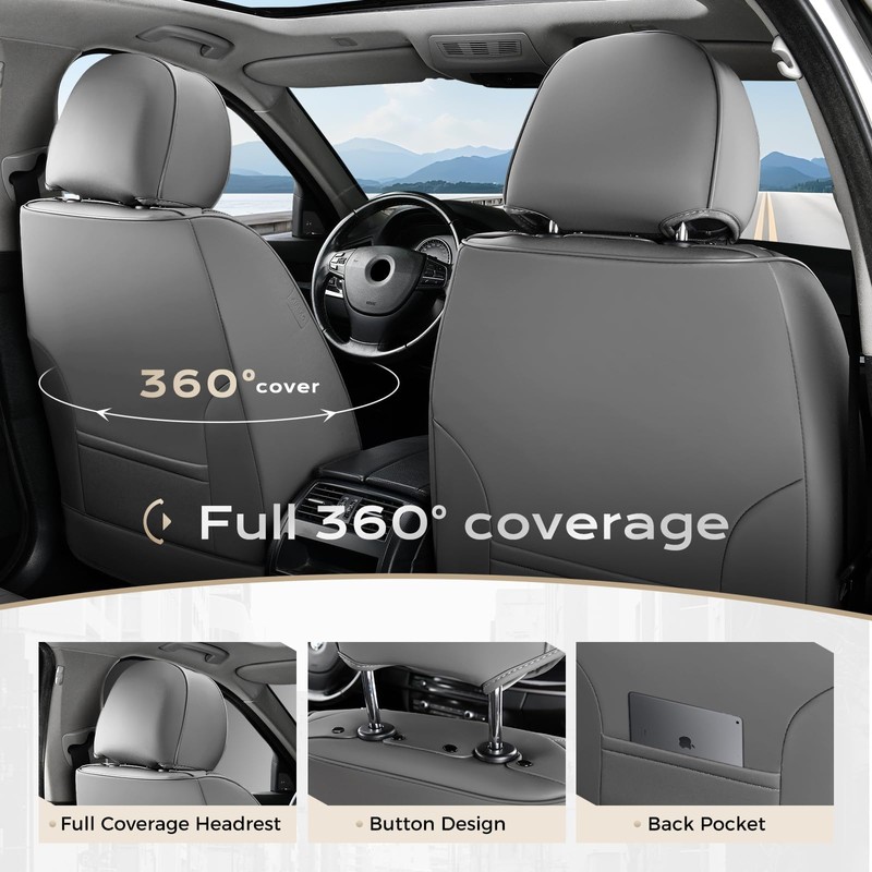 Coverado Car Seat Covers Front Seats, Waterproof Front Seat Covers