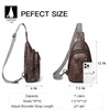LATMAP 7L Sling Bag for Women Men Leather Small Sling