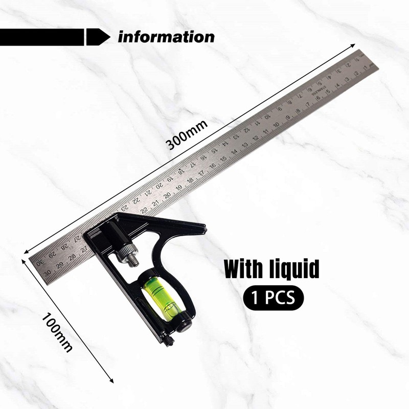 1 Piece Square Tool, Stainless Steel Measuring Tool, Multi-Function Ruler,