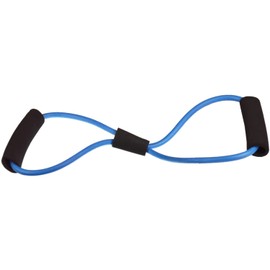 Exercise Fitness Resistance Yoga Boxing Elastic Rubber Band with Handles, Black/Blue
