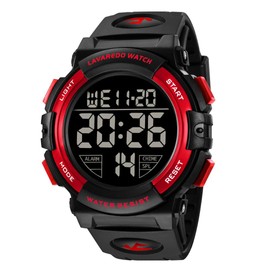 BEN NEVIS Men's Digital Sports Outdoor Watch 5 ATM Waterproof Watch with Alarm/Calendar/Stopwatch/Shockproof, 05 Red Black Dial, Strap.
