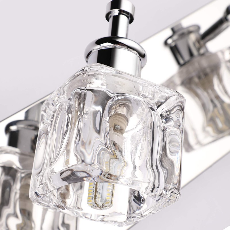 PRESDE 3 Light Bathroom Vanity Lights Modern Chrome Bathroom Lights