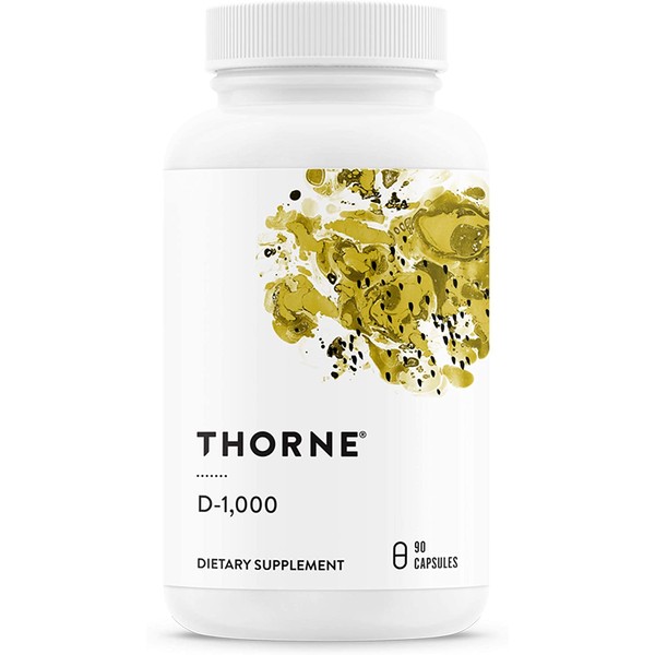Thorne Research - Vitamin D-1000 - Vitamin D3 Supplement (1,000 IU) for Healthy Bones and Muscles - 90 Capsules