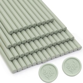 Andotopee 52pcs Sage Green Wax Sealing Sticks for Glue Gun and Stamp - Premium Seal for Envelope, Letter, Wedding Invitation, Craft Adhesive - Great Gift Ideas (Mini Size)