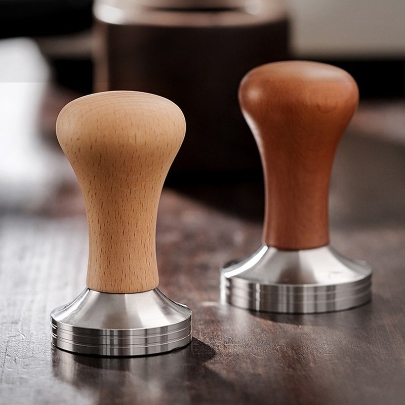 Coffee Tamper with Wooden Handle Easy To Operate Outstanding Extraction