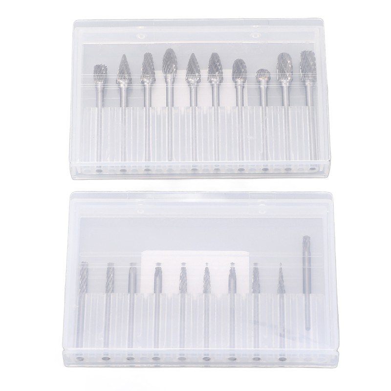 20Pcs Tungsten Carbide Carving Bits Double Cut Rotary Burr Set