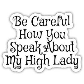 Set 3Pcs Be Careful How You Speak About My High Lady Sticker ACOTAR Gifts Sticker Azriel A Court of Thorns and Roses Bookish Waterproof Die-Cut Vinyl Sticker for Water Bottle Laptop Kindle (3 Inches)