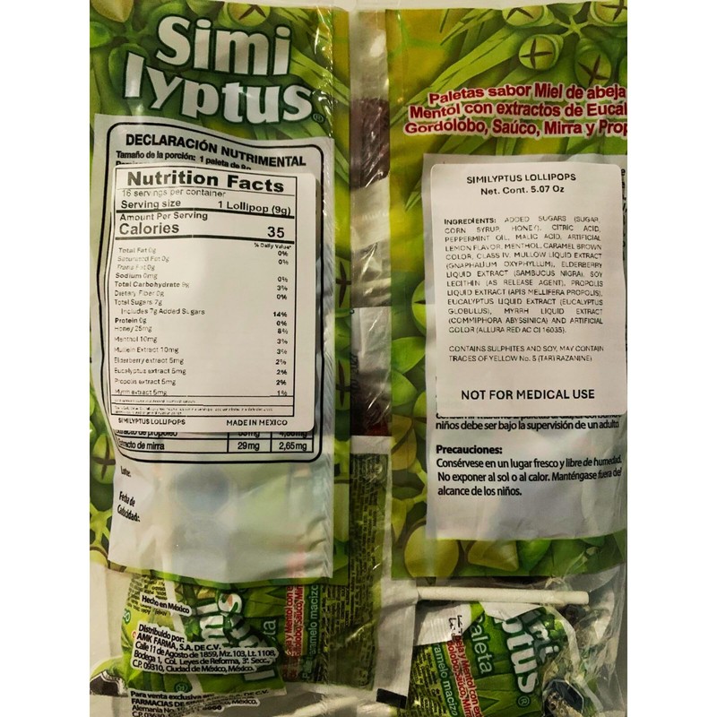 Similyptus Lollipops – Menthol, Honey & Eucalyptus with Propolis –