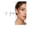 BRILLORE - Aretes De Cruz Mini Plata Ley .925 Taxco