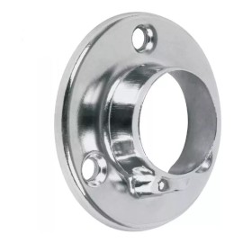 HERRAJES GA Brida Cromada Para Tubo Redondo De Closet 2 Piezas