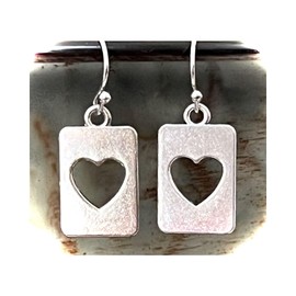 Silver Heart Dangle Earrings Love. Jewelry Earrings for Women #3298FE435