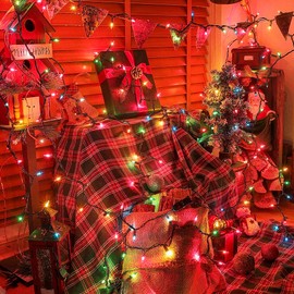 mimigogo 50-Count Multicolor Christmas Lights with Green Wire,Mini String Lights for Holiday Decorations, Christmas Tree Lights, Holiday Party, Wedding, Xmas, Home, Indoor & Outdoor Use (13ft Long)