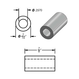 Aluminum Spacer 7/16" OD x 1/4" ID x Choose Your Length, Round Spacer Unthreaded Standoff Bushing Plain Finish, Fits Screws Bolts ¼" or M6 by Metal Spacers Online (7/8" Length, 10 Pack)