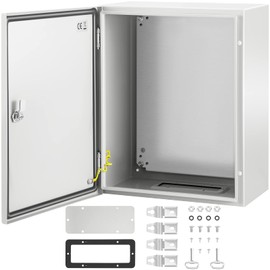 VEVOR NEMA Steel Enclosure, 20 x 16 x 10'' NEMA 4X Steel Electrical Box, IP66 Waterproof & Dustproof, Outdoor/Indoor Electrical Junction Box, with Mounting Plate