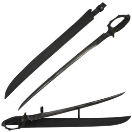 Pirate Sword High Carbon Steel Blade,34" Full Tang Machete for Cutting Trees Heavy Duty,Outdoor Survival Hunting