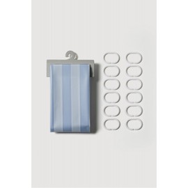 JAJU [JAJU] Stripe Shower Curtain 180X180cm_Blue