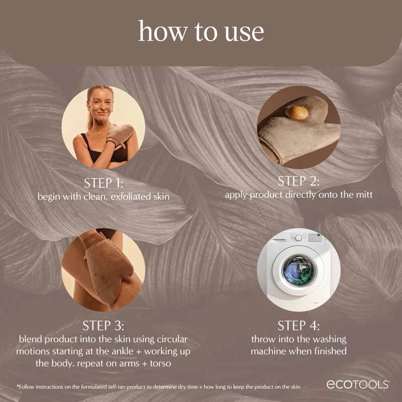 EcoTools Good Tan Full-Body Tanning Mitt, For Self Application, Use