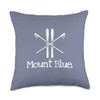 Mount Blue Maine Ski Skier Rustic Skiing Poles Skis Alpine