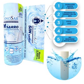 Sistema Antisarro Technosar para Tinacos Cisternas o Cualquier Depósito de Agua Suavizador de Agua Quita Sarro y Descalcificador de Agua con Capacidad de 1100 a 2500 Litros No Necesita Instalación.