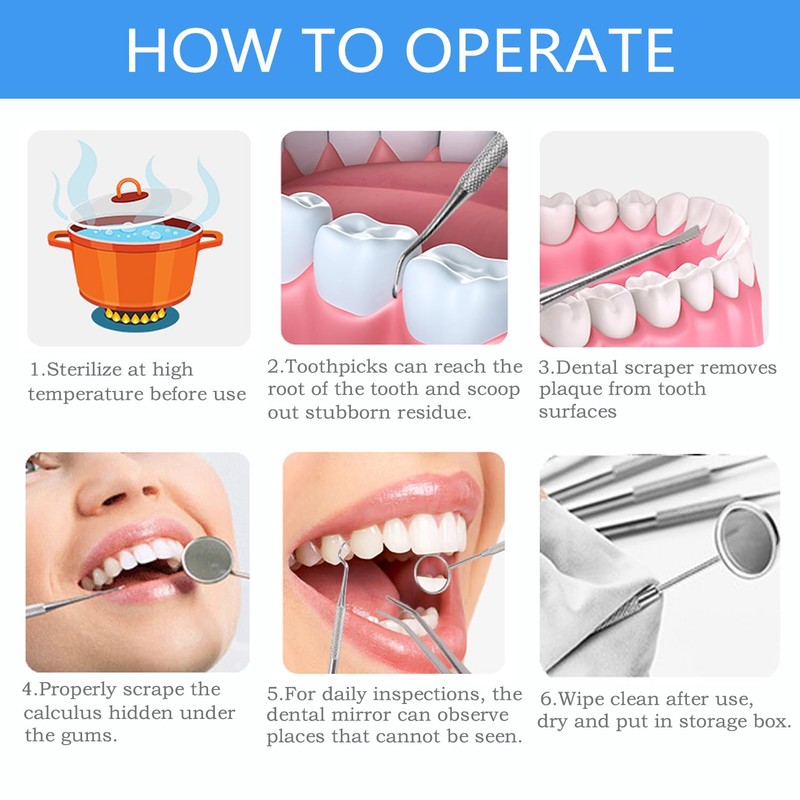 SENLMLER Dental Tools, Professional Plaque Remover Teeth Cleaning Tool Kit,