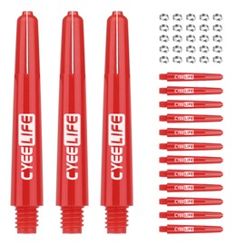 CyeeLife 35 mm Plastic Dart Shafts Pack of 15 with 20 Metal Shaft Rings, 2BA PC Darts Accessories