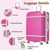 Pink 24-Inch Vintage Suitcase Set with Spinner Wheels and TSA