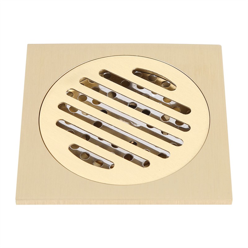 Square Floor Drain Bathroom Shower Waste Grate Brass Constructed Strainer