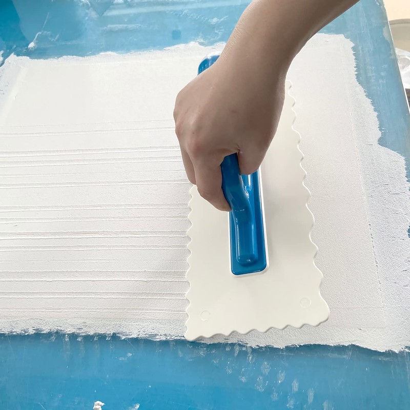 Hanroy Polygon Plastic Trowel with Comfortable Blue Grip Handle, Includes