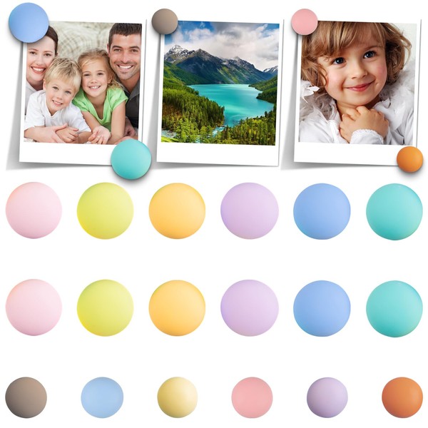 ZIGefofo Pack of 18 Colourful Magnets Fridge Magnets Mini Round