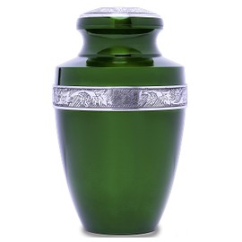 Eternal Harmony Cremation Urn for Human Ashes | Adult Urn Carefully Handcrafted with Elegant Finishes to Honor and Remember Your Loved One | Funeral Urn Large Size with Beautiful Velvet Bag (Green)