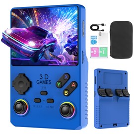 V40 PRO Upgraded Retro Handheld Game Console, Built in 35,000+Classic Games, 36+Simulators, Linux System, 3.5-inch 4K HD IPS Screen Video Player, 256GB TF Card, Portable Pocket Arcade Console (Blue)