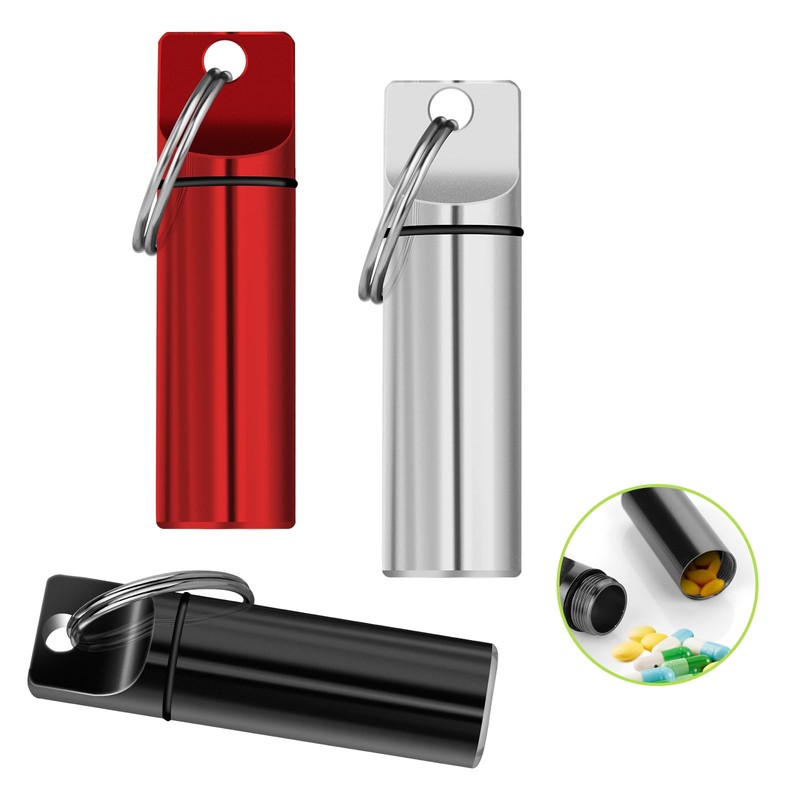 3-in-1 Aluminium Mini Pill Box Travel Case - 3 Compartments