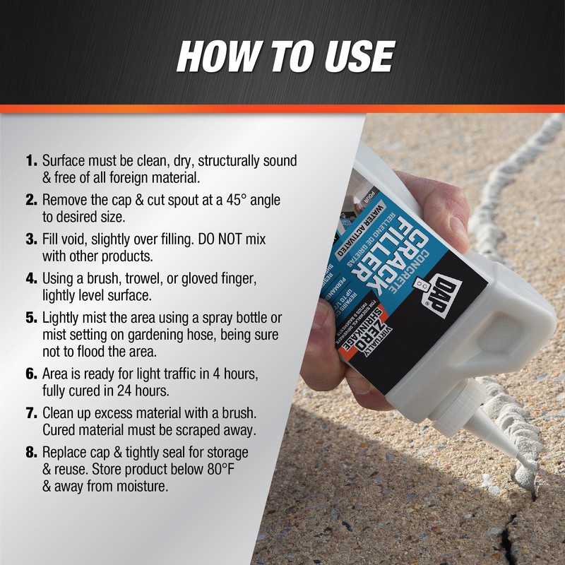 DAP Concrete Crack Filler, Gray, 1.62 lb (7079860500)